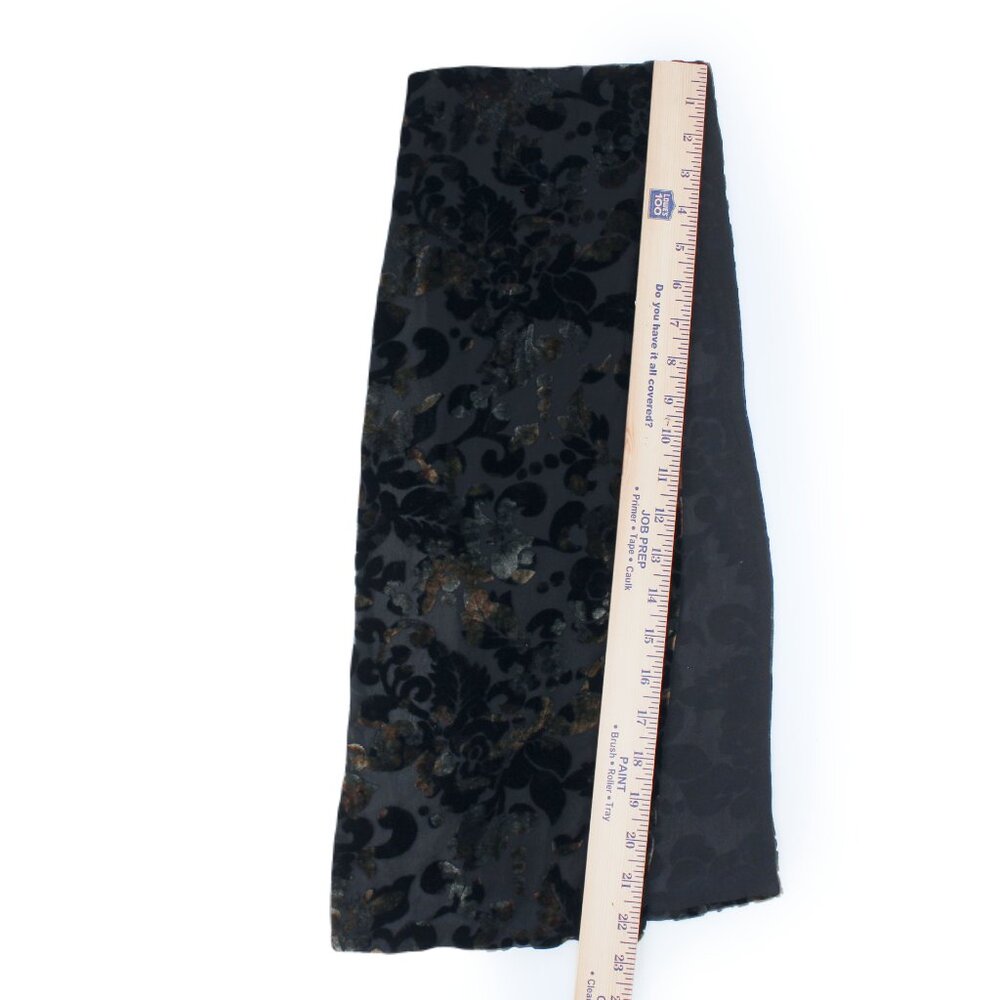 Silk Velvet Burnout Scarf Floral Black Jewel Tone Color Shift Goth Romantic 44" - Picture 7 of 9